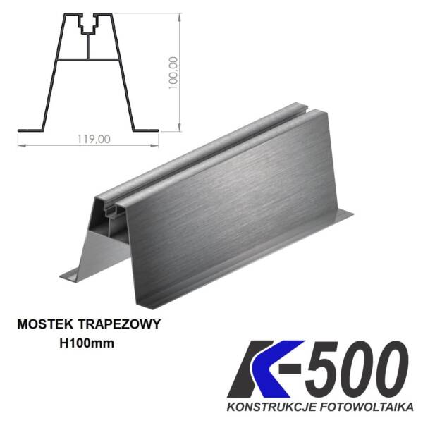 Mostek trapezowy H100mm L330mm z uszczelką EPDM
