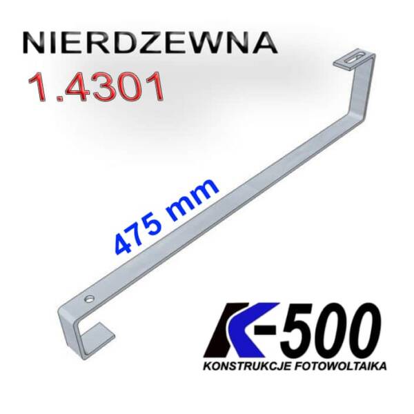 HAK DACHÓWKA NIE ŚRUTOWANA 1.4301 NIERDZEWNA