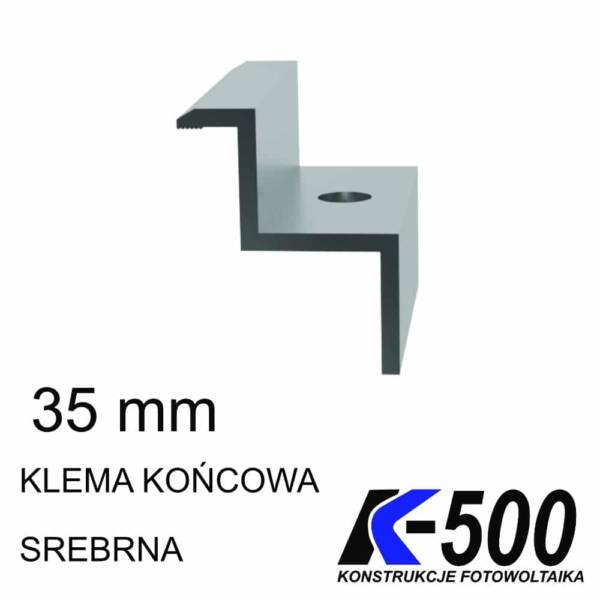 Klema końcowa 35mm srebrna
